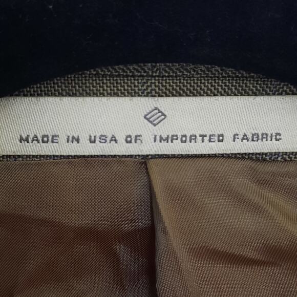 Joseph Abboud 42R Tan Blazer Vintage USA 100% Wool Sport Coat Classic Fit - Picture 6 of 8